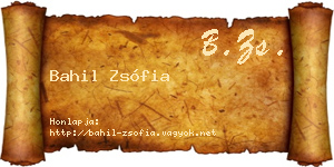 Bahil Zsófia névjegykártya